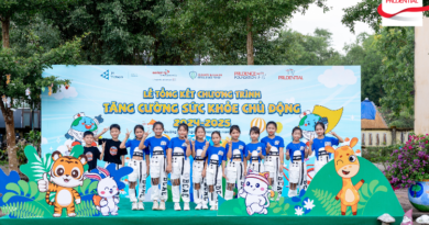 Cac em hoc sinh chup hinh ky niem tai su kien