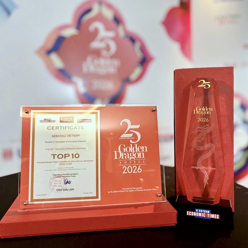 Generali Việt Nam khẳng định vị thế trong đổi mới sản phẩm bảo hiểm tại giải thưởng Rồng Vàng 2026 5 Nam 2026 la nam thu 10 Generali Viet Nam dong hanh cung Chuong trinh Rong Vang
