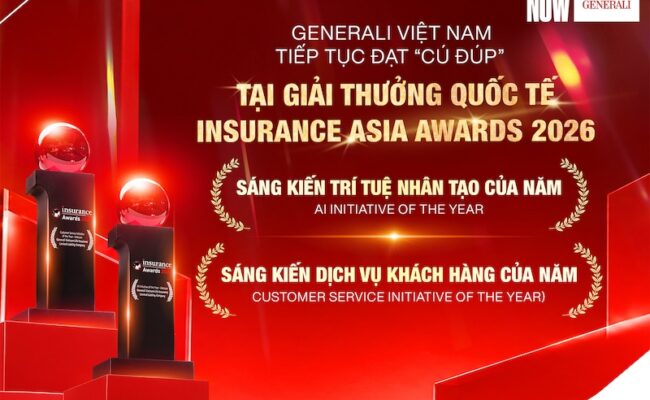 Generali nhận cú đúp giải thưởng về công nghệ và dịch vụ khách hàng tại Insurance Asia Awards 2026